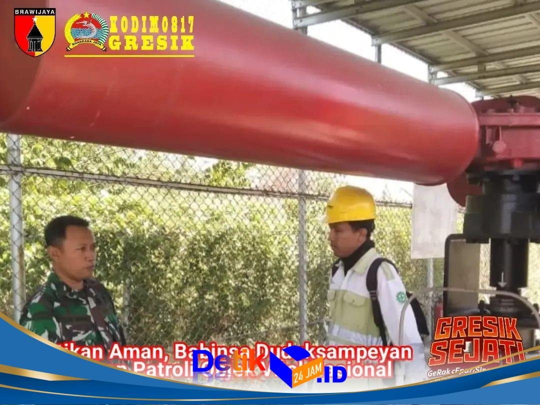 Pastikan Aman, Babinsa Duduksampeyan Intensifkan Patroli Objektif Vital Nasional