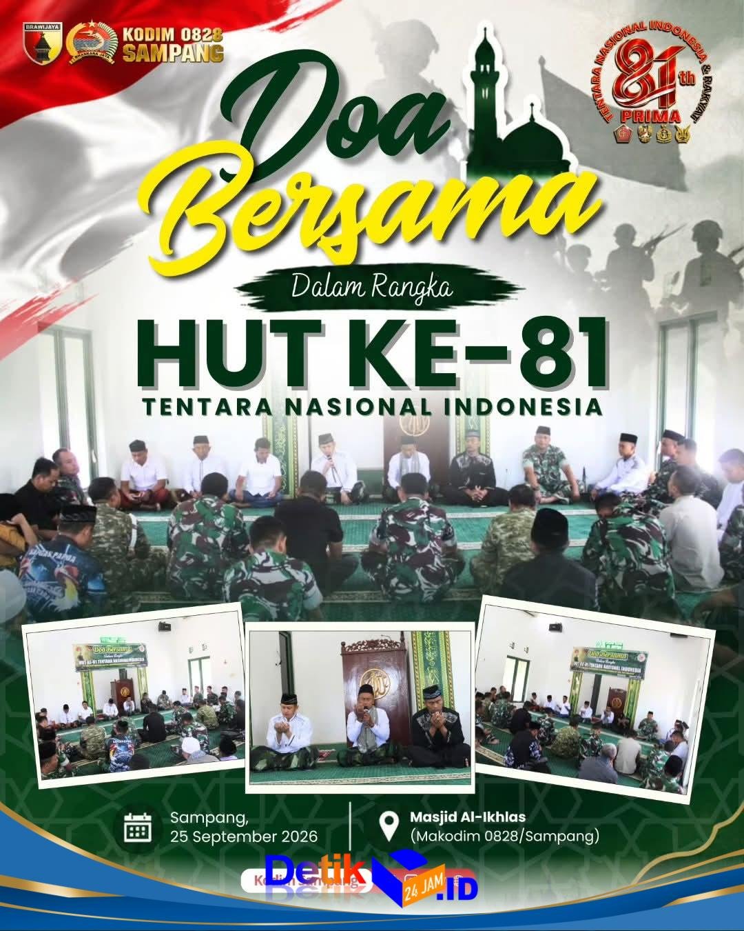 Dalam Khidmat Doa, Warnai Peringatan HUT TNI ke-81 Kodim Sampang Panjatkan Harapan Untuk Negeri