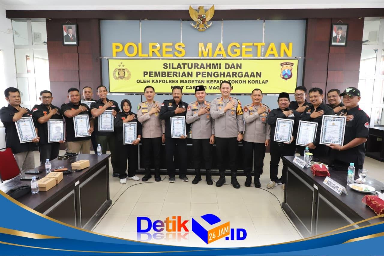 Polres Magetan Beri Penghargaan untuk 13 Korlap PSHT atas Dedikasi Jaga Kamtibmas